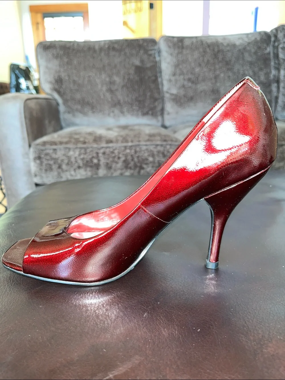 BCBG Red Peep Toe Heels 👠